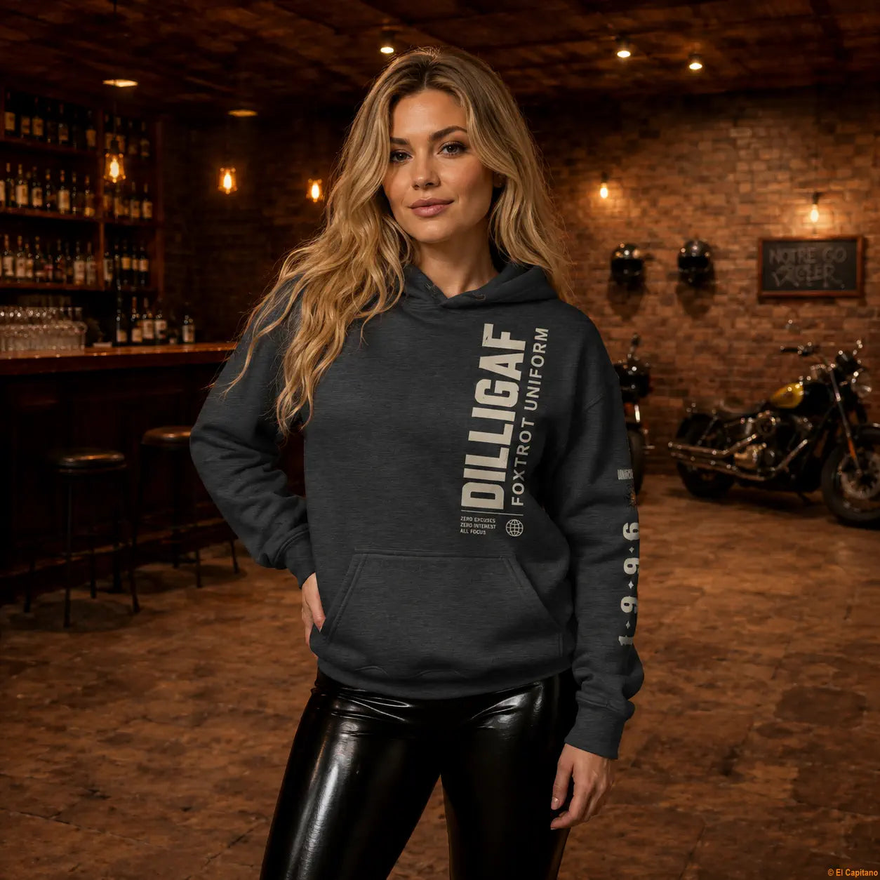 DILLIFU Hoodie - Señoras – Dark Grey – dark-grey_dilligaffu_front_frau – El Capitano