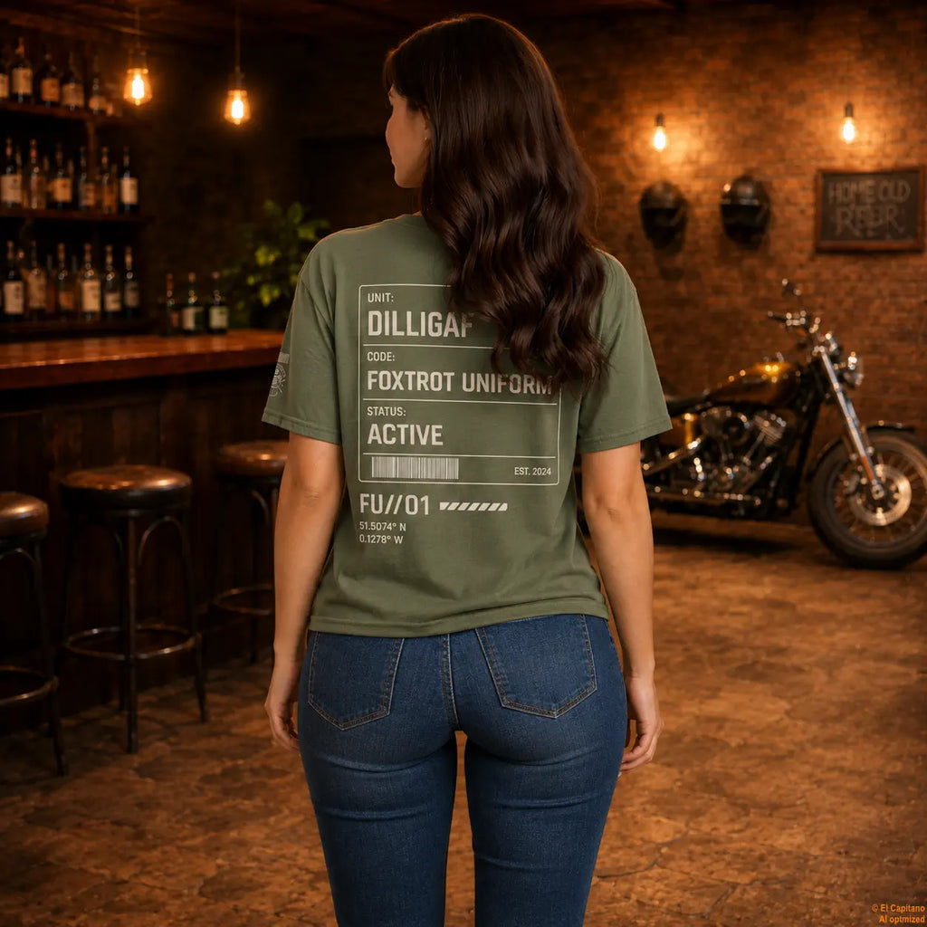 DILLI FU Tee – Señoras – – military-green_dilligaffu_heck_frau – El Capitano