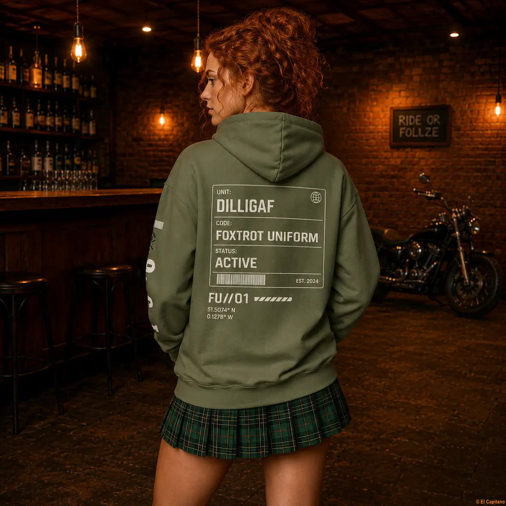 DILLIFU Hoodie - Señoras – – military-green_dilligaffu_heck_frau_87c19241-fbaa-4e84-ac65-fa45508eb383 – El Capitano