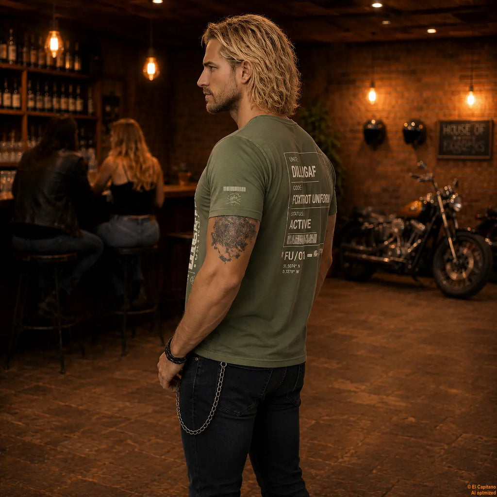 DILLI FU Tee - Caballeros – – military_green_dilligaffu_seite_mann – El Capitano