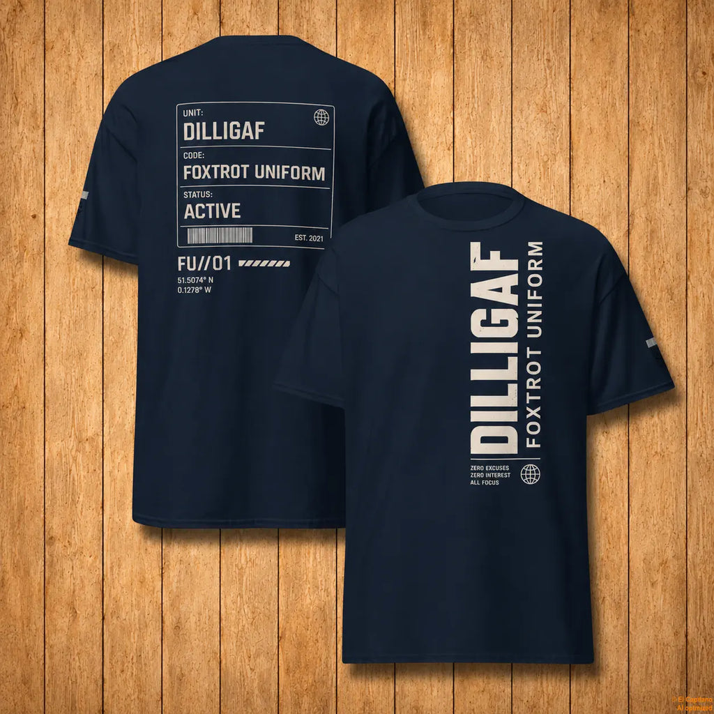 DILLI FU Tee - Caballeros – – navy_dilligaffu_holz – El Capitano