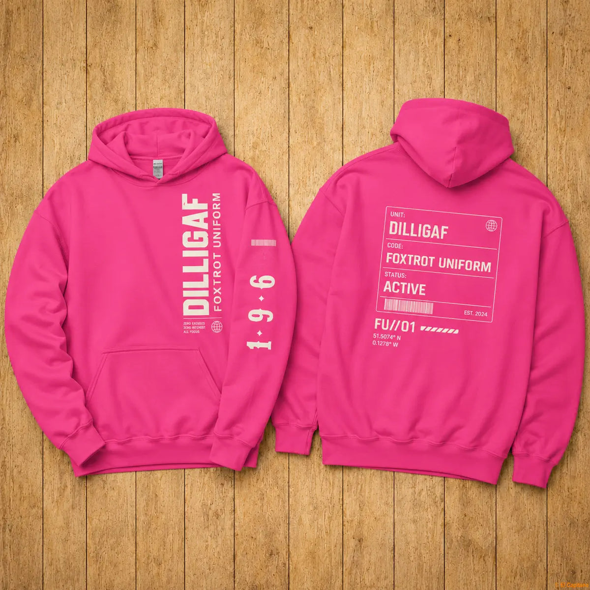 DILLIFU Hoodie - Caballeros – – punch-pink_dilligaffu_holz_a4e25f83-a6e4-4218-8d87-075cde9b9d29 – El Capitano