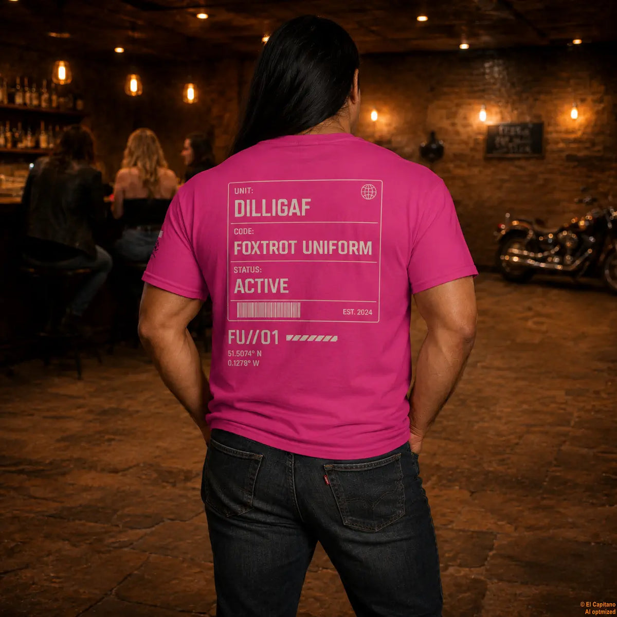 DILLI FU Tee - Caballeros – – punch_pink_dilligaffu_heck_mann – El Capitano
