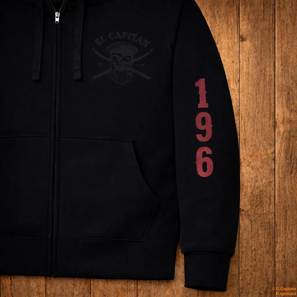 DILLIGAF Zip Hoodie – Señoras – – schwarzaufolzdilligaf196rot – El Capitano