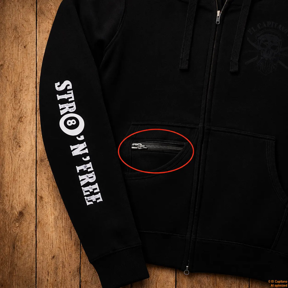 DILLIGAF Zip Hoodie – Caballeros – – schwarzaufolzzipp – El Capitano