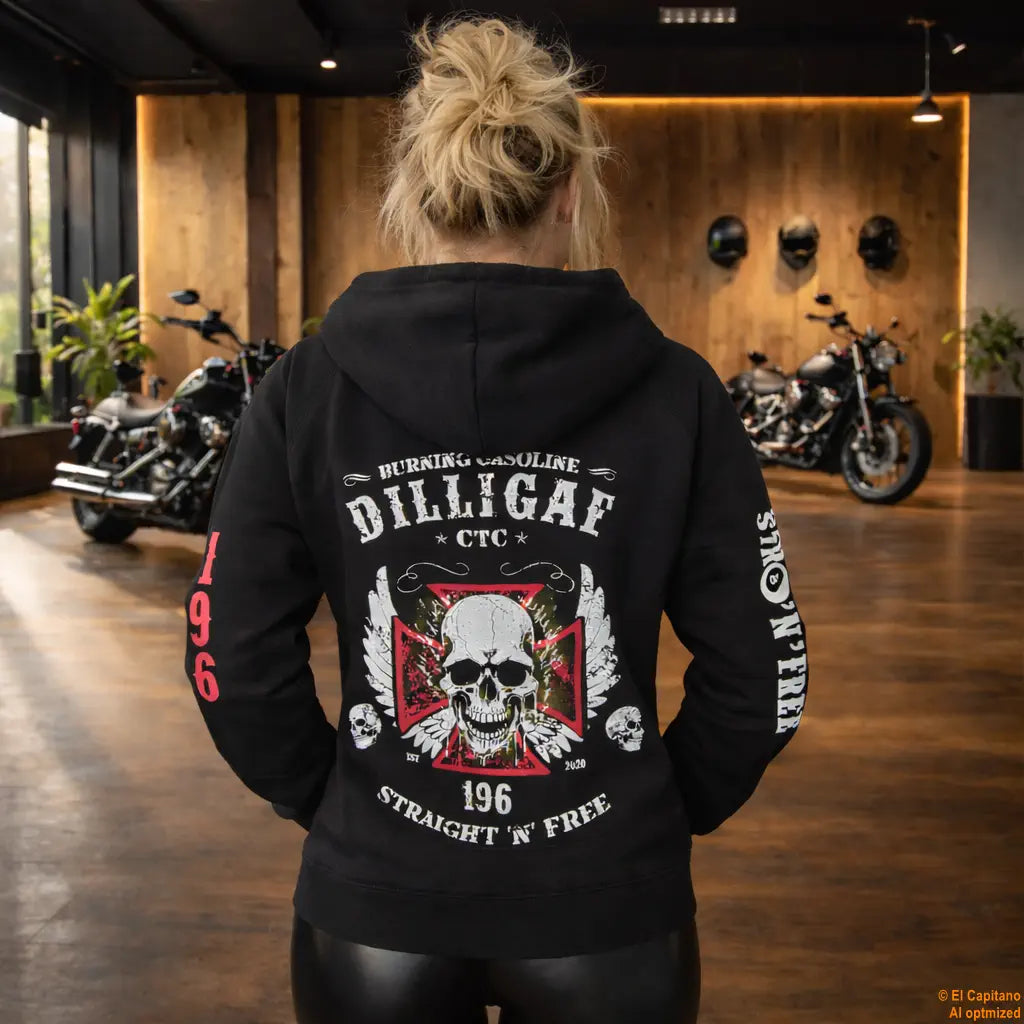 DILLIGAF Zip Hoodie – Señoras – – schwarzbackhalbDilligaffrau – El Capitano
