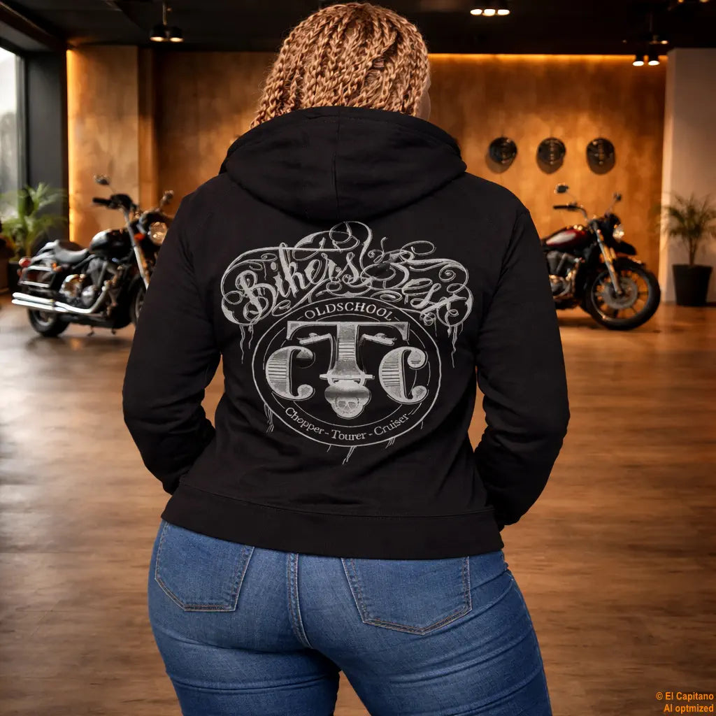 CTC Bikers Best Zip Hoodie – Señoras – – schwarzbackhalbbikersbestfrau – El Capitano