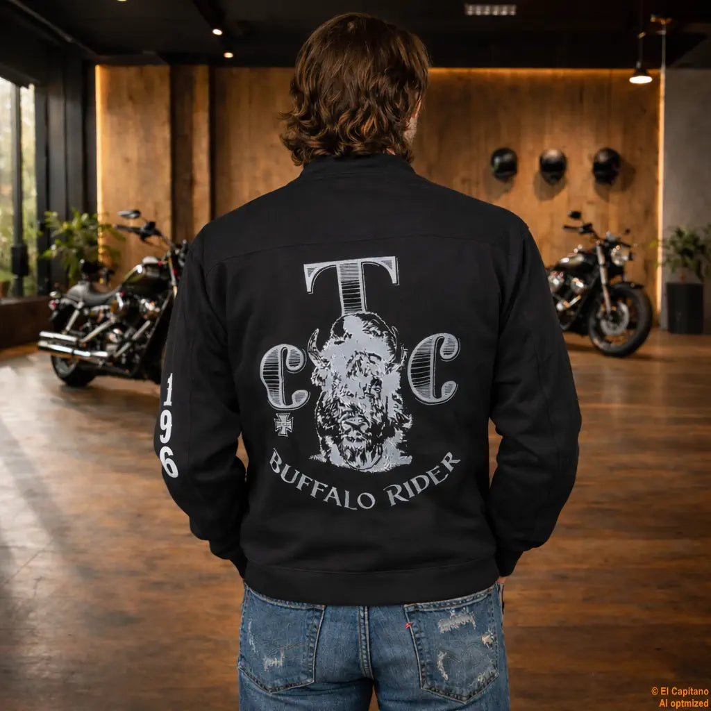 CTC Buffalo Rider Sweat Jacke – Caballeros – – schwarzbackhalbbuffalomannj – El Capitano