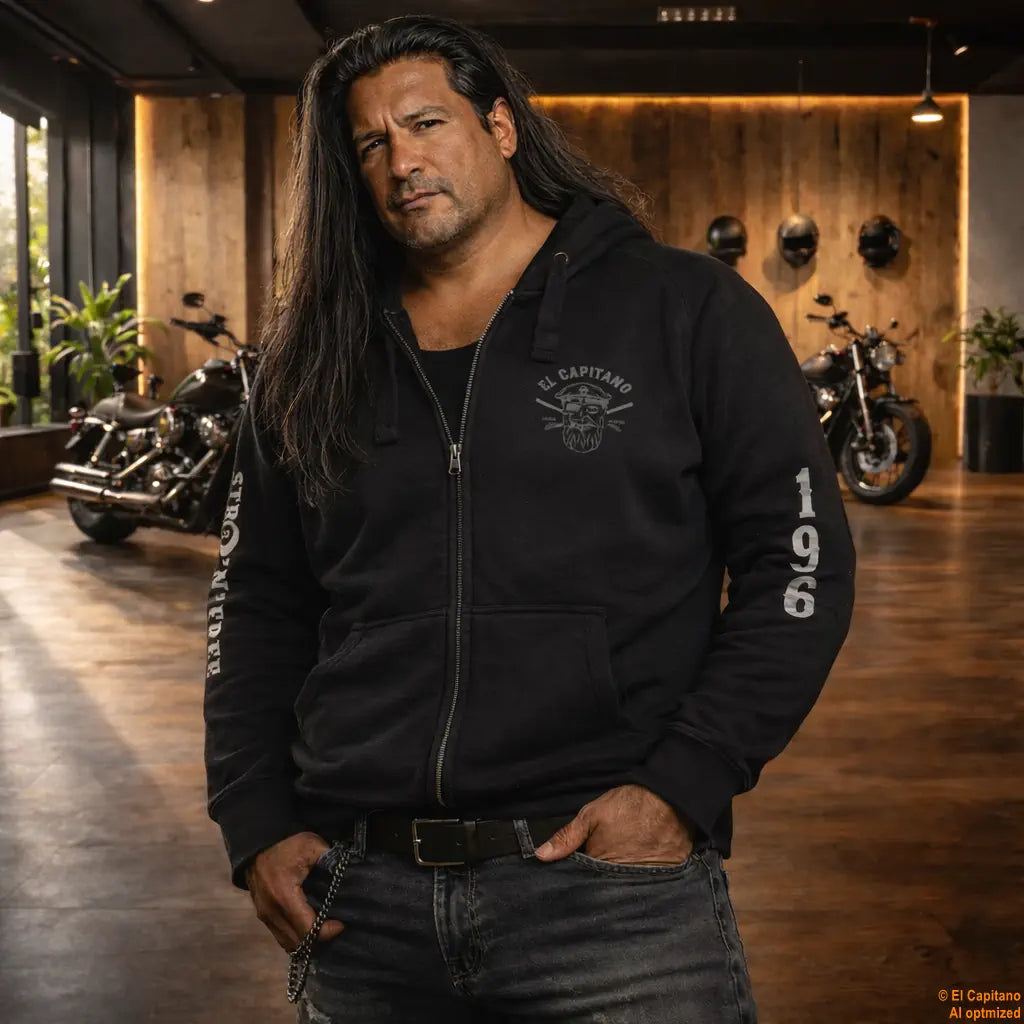 CTC Bikers Best Zip Hoodie – Caballeros – – schwarzfronthalbbikersbestmann – El Capitano