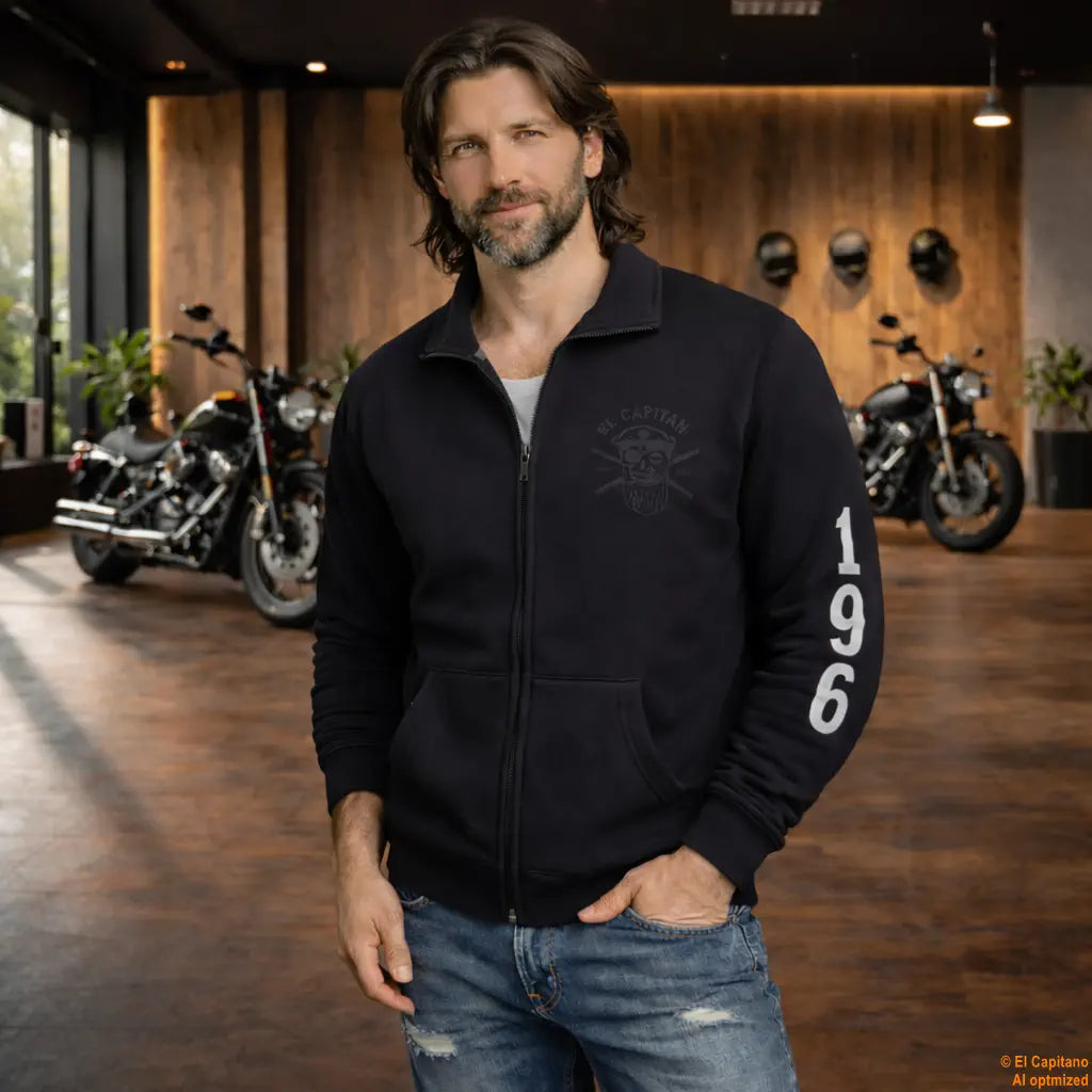 CTC Buffalo Rider Sweat Jacke – Caballeros – – schwarzfronthalbbuffalomannj – El Capitano