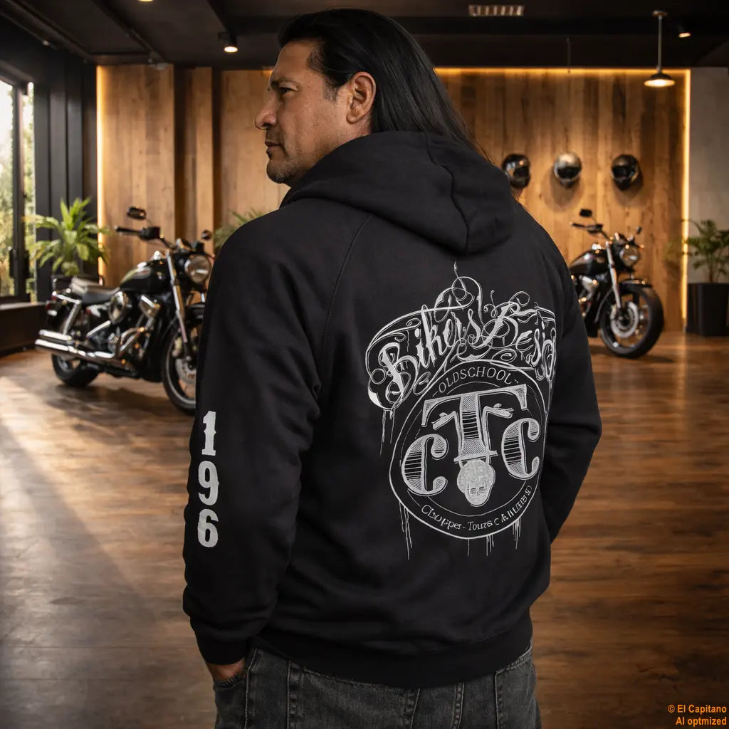 CTC Bikers Best Zip Hoodie – Caballeros – – schwarzlinksthalbbikersbestman – El Capitano