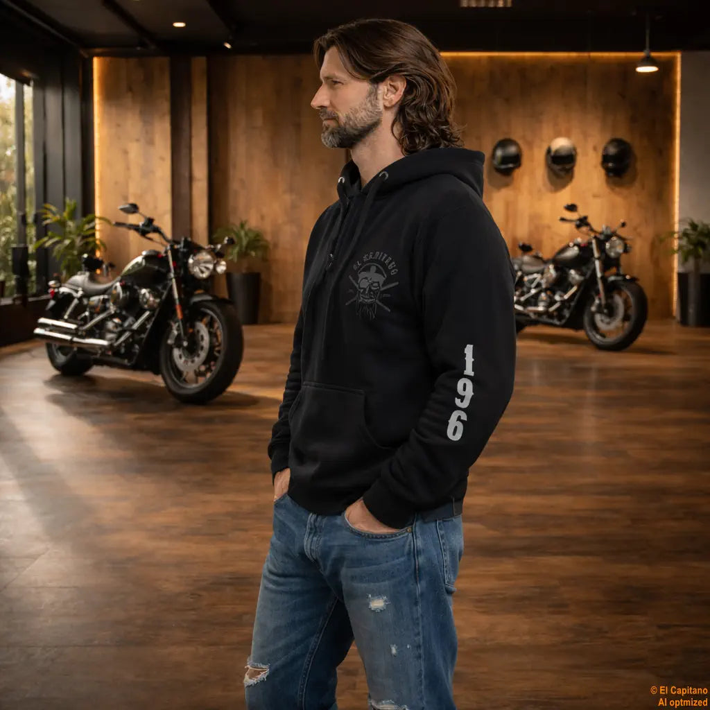 CTC Buffalo Rider Zip Hoodie – Caballeros – – schwarzlinksthalbbuffalobikerman – El Capitano