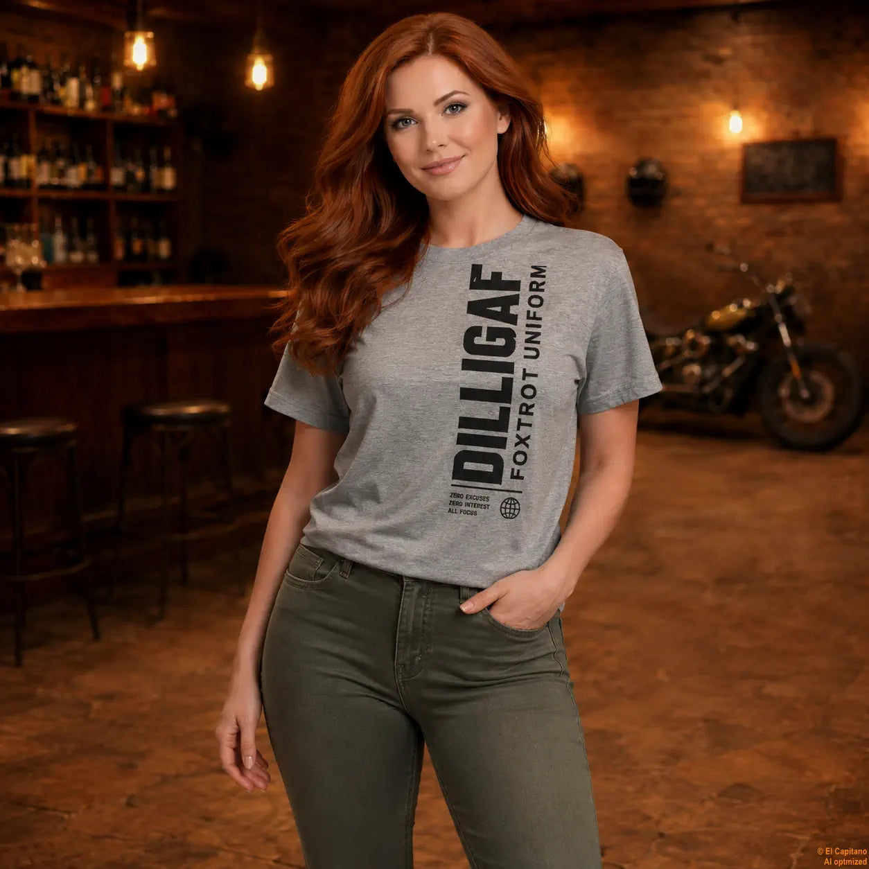 DILLI FU Tee – Señoras – Sport Grey – sport-grey_dilligaffu_front_frau – El Capitano