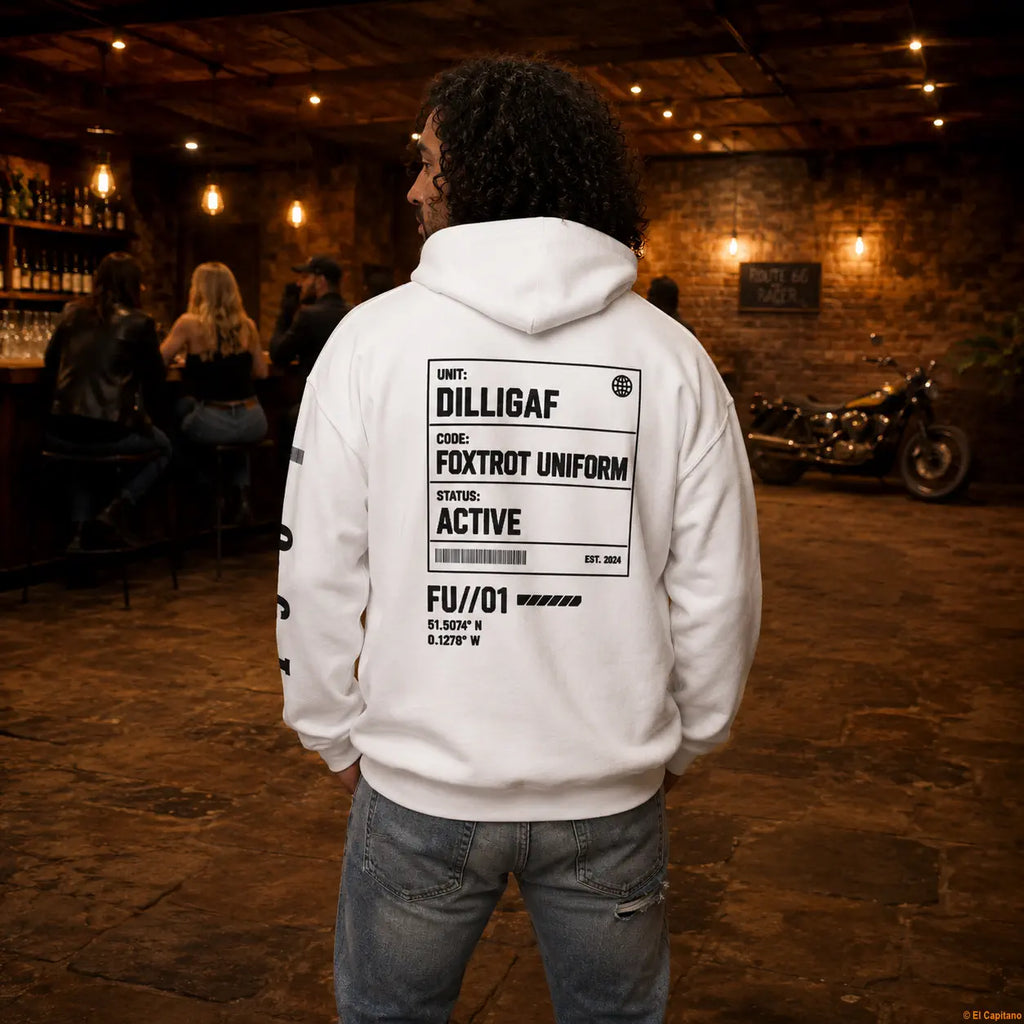 DILLIFU Hoodie - Caballeros – – white_dilligaffu_heck_mann_de1186aa-c45a-4fe3-bb9c-168024a5bd92 – El Capitano