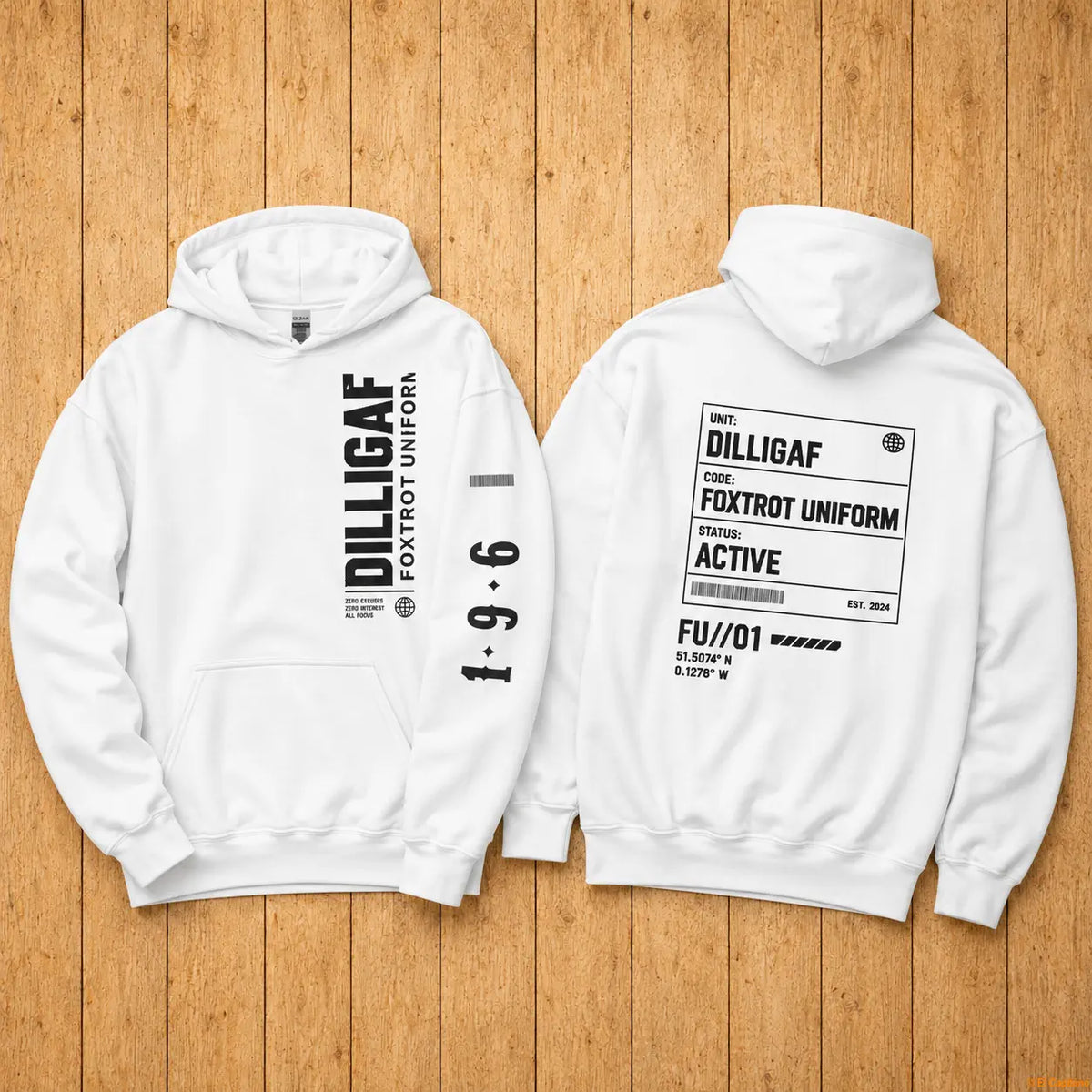 DILLIFU Hoodie - Caballeros – – white_dilligaffu_holz_f4f86d0e-f426-4fc3-99a5-ad46933401f8 – El Capitano